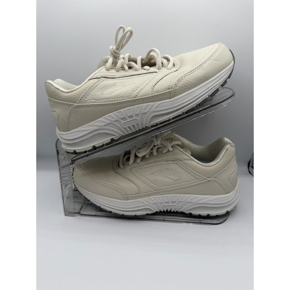Brooks Dyad Walker Women's Size 8 B White Leather Walking Shoes Comfort 620047
